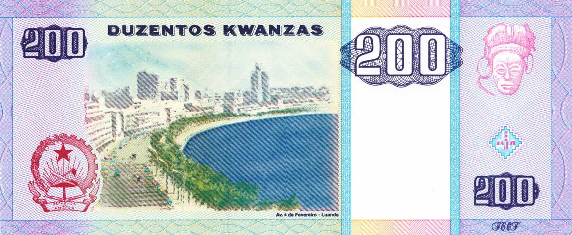 Back of Angola p148b: 200 Kwanzas from 2011