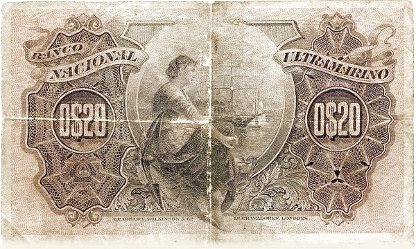 Back of Angola p42a: 20 Centavos from 1914