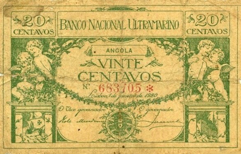 Front of Angola p52: 20 Centavos from 1920