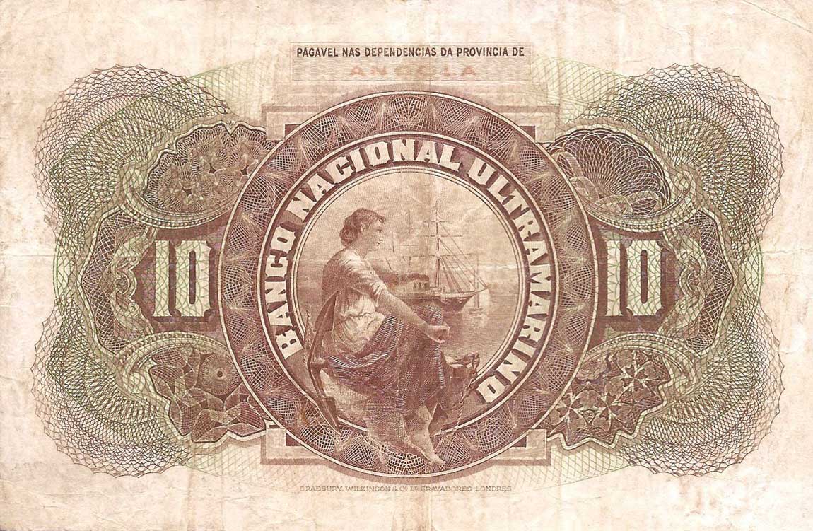 Back of Angola p58a: 10 Escudos from 1921