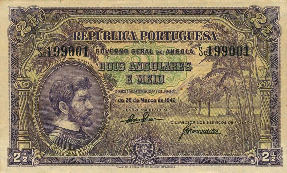 Front of Angola p69: 2.5 Angolares from 1942