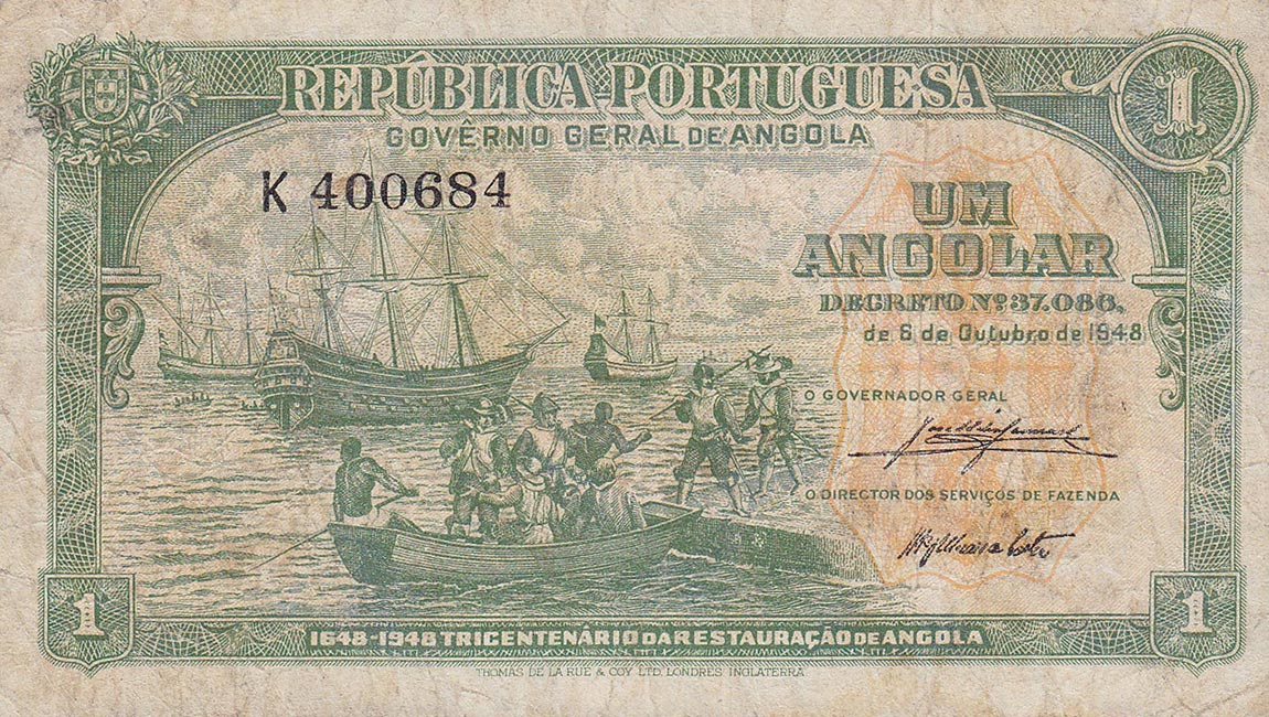 Front of Angola p70: 1 Angolar from 1948