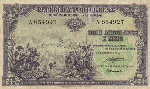 Front of Angola p71: 2.5 Angolares from 1948