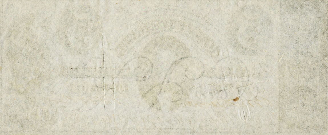 Back of Confederate States of America p17a: 5 Dollars from 1861