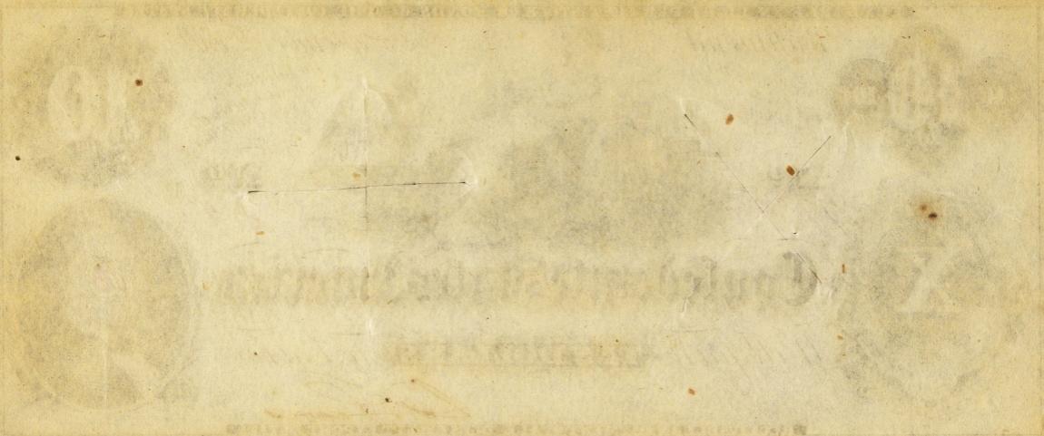 Back of Confederate States of America p46a: 10 Dollars from 1862