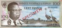 p6s from Congo Democratic Republic: 100 Francs from 1961