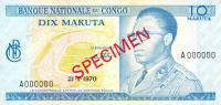 p9s from Congo Democratic Republic: 10 Makuta from 1967