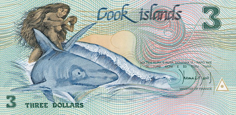 Front of Cook Islands p6: 3 Dollars from 1992