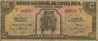 p208a from Costa Rica: 100 Colones from 1942