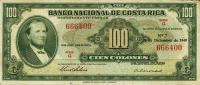 p212a from Costa Rica: 100 Colones from 1943