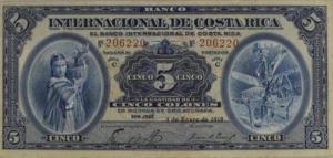 p174a from Costa Rica: 5 Colones from 1919
