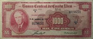 p226a from Costa Rica: 1000 Colones from 1952