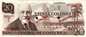 p238s2 from Costa Rica: 20 Colones from 1972