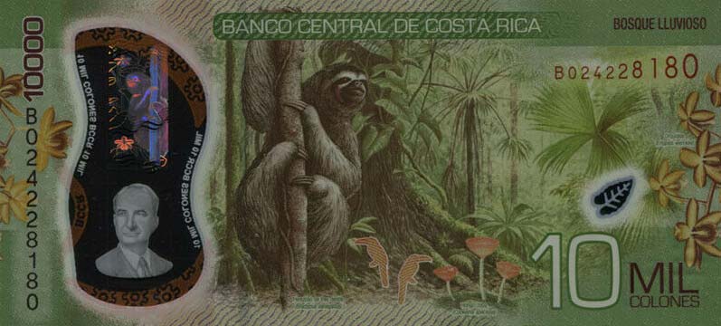 Back of Costa Rica p283: 10000 Colones from 2019