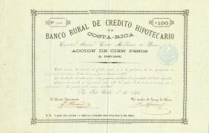 pS218 from Costa Rica: 100 Pesos from 1873