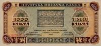 Gallery image for Croatia p12a: 1000 Kuna from 1943