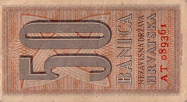 Back of Croatia p6b: 50 Banica from 1942