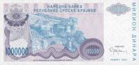 pR33a from Croatia: 1000000 Dinars from 1994