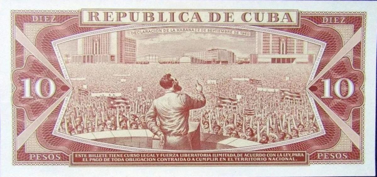Back of Cuba p101s: 10 Pesos from 1966