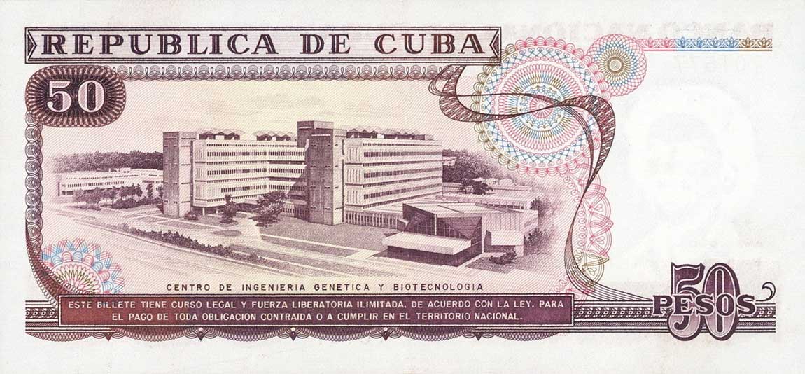 Back of Cuba p111a: 50 Pesos from 1990