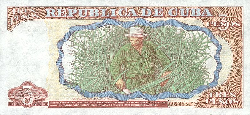 Back of Cuba p113: 3 Pesos from 1995