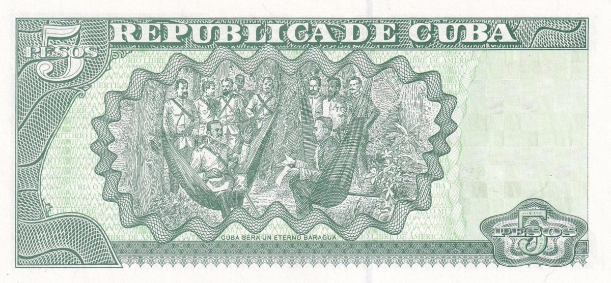 Back of Cuba p116h: 5 Pesos from 2005