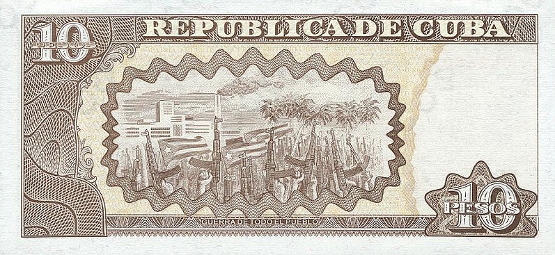Back of Cuba p117a: 10 Pesos from 1997