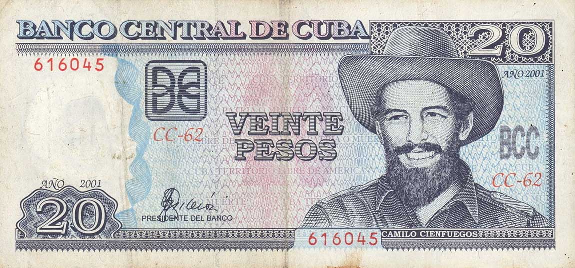 Front of Cuba p118c: 20 Pesos from 2001