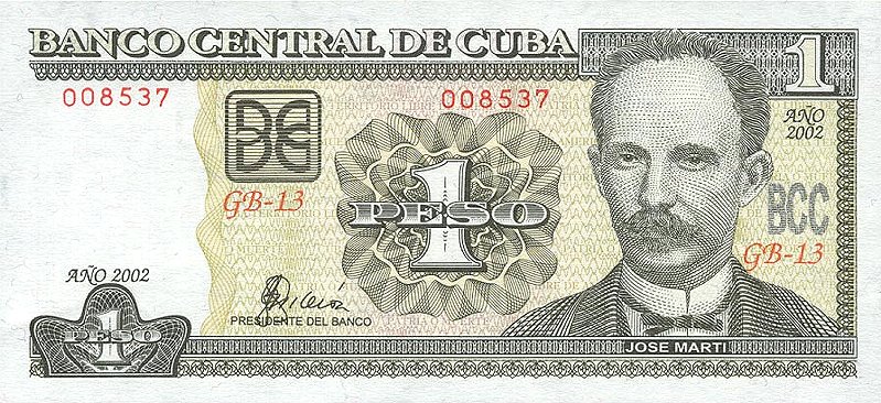 Front of Cuba p121b: 1 Peso from 2002