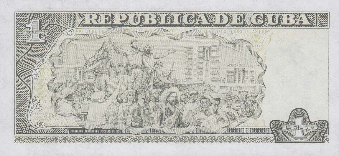 Back of Cuba p121e: 1 Peso from 2005
