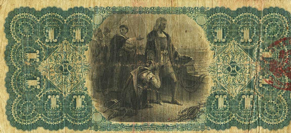 Back of Cuba p27a: 1 Peso from 1872