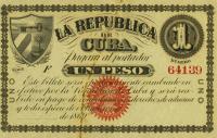 p55a from Cuba: 1 Peso from 1869