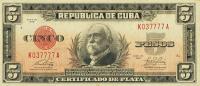 Gallery image for Cuba p70h: 5 Pesos
