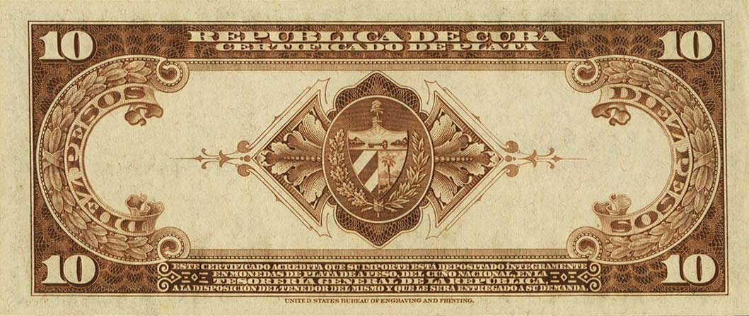 Back of Cuba p71g: 10 Pesos from 1948