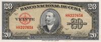 Gallery image for Cuba p80b: 20 Pesos from 1958