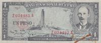 p87b from Cuba: 1 Peso from 1957