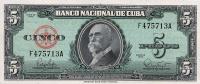 Gallery image for Cuba p92a: 5 Pesos from 1960