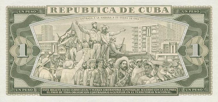 Back of Cuba p94a: 1 Peso from 1961