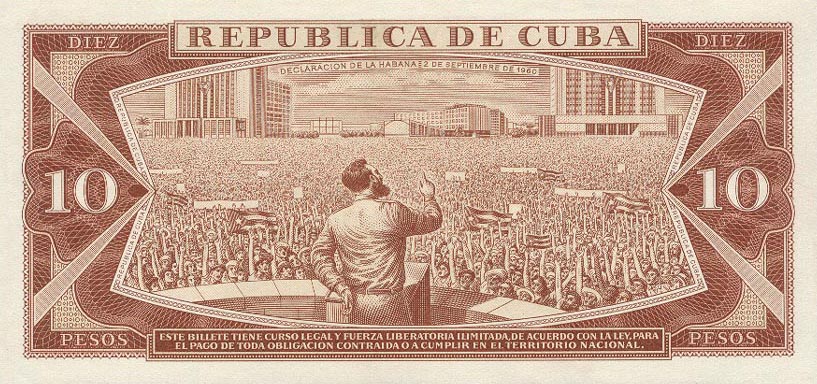 Back of Cuba p96a: 10 Pesos from 1961