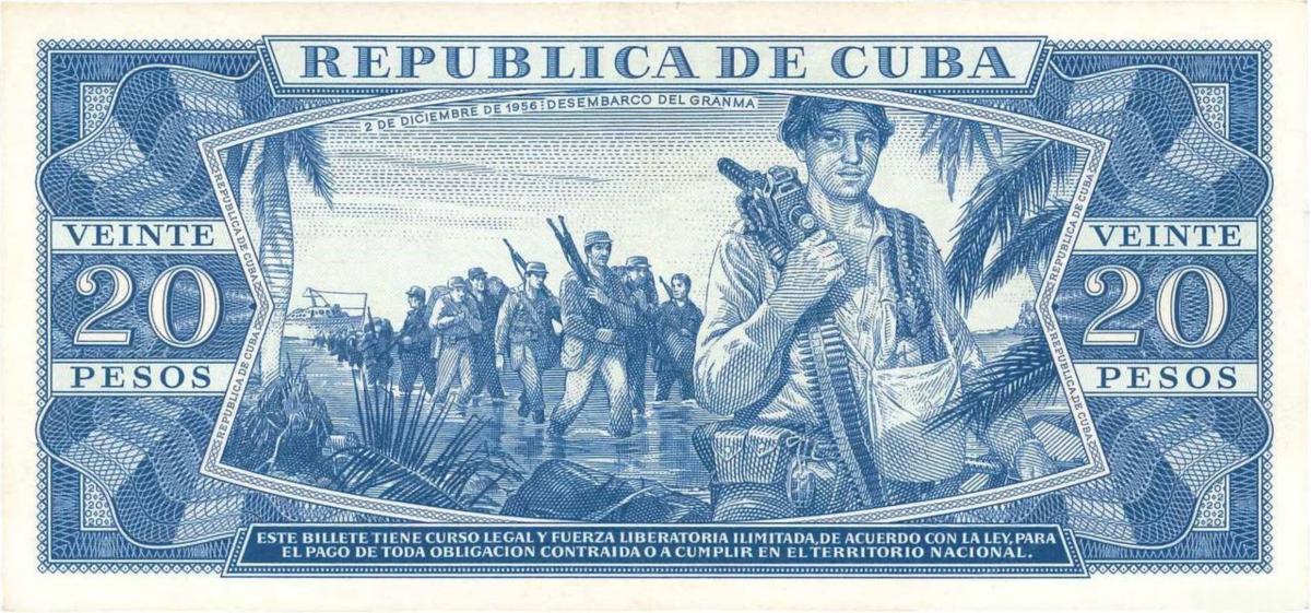 Back of Cuba p97b: 20 Pesos from 1964