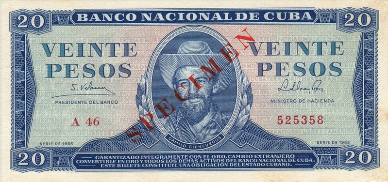 Front of Cuba p97s: 20 Pesos from 1961