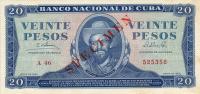 Gallery image for Cuba p97s: 20 Pesos from 1961