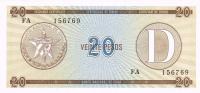 pFX31 from Cuba: 20 Pesos from 1989