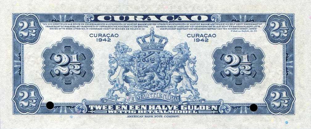 Back of Curacao p36s: 2.5 Gulden from 1942