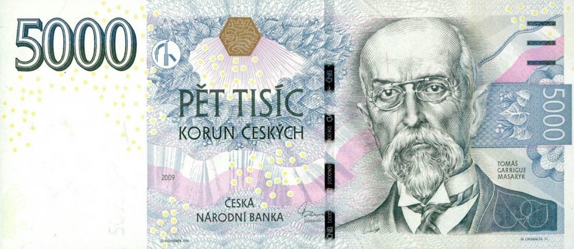 Front of Czech Republic p27a: 5000 Korun from 2009