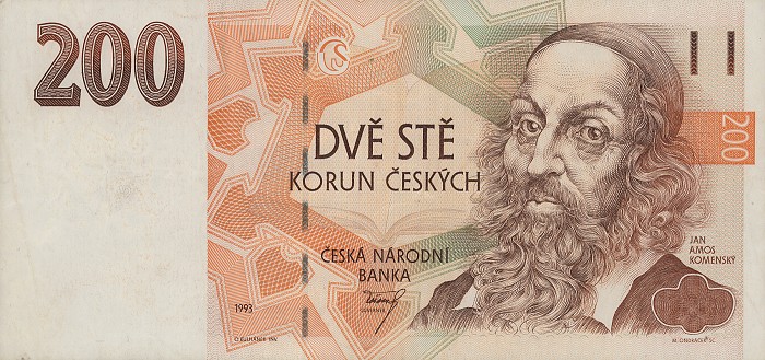 Front of Czech Republic p6a: 200 Koruna from 1993