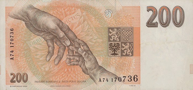 Back of Czech Republic p6x: 200 Korun from 1993