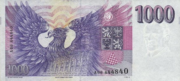 Back of Czech Republic p8a: 1000 Koruna from 1993