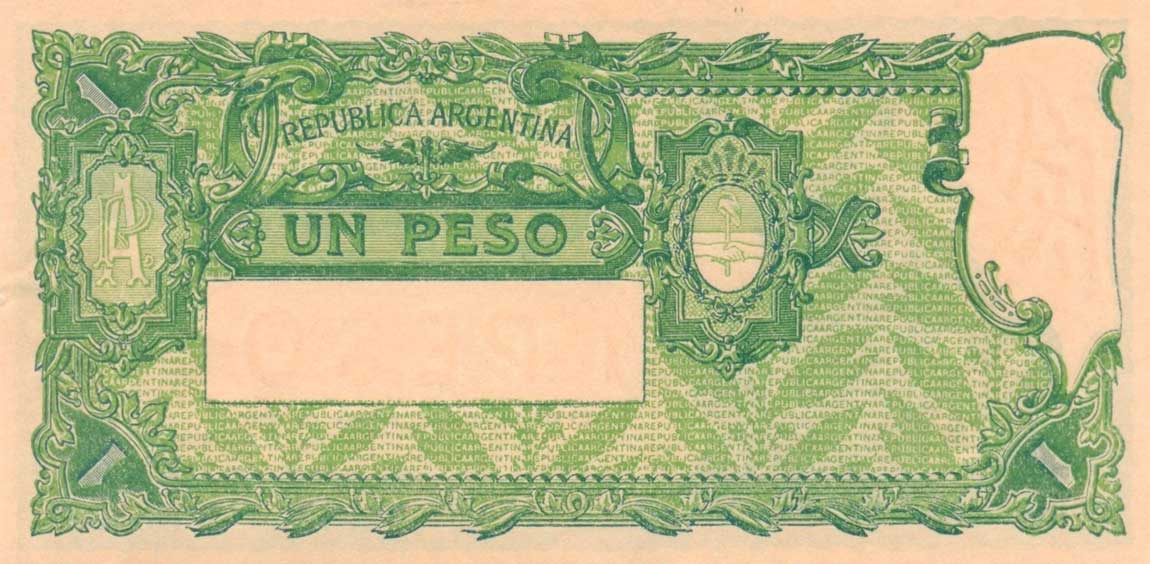 Back of Argentina p243b: 1 Peso from 1925