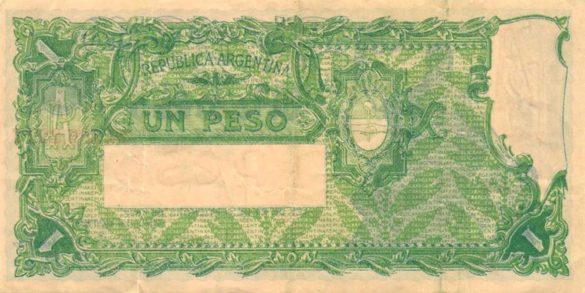 Back of Argentina p243c: 1 Peso from 1932
